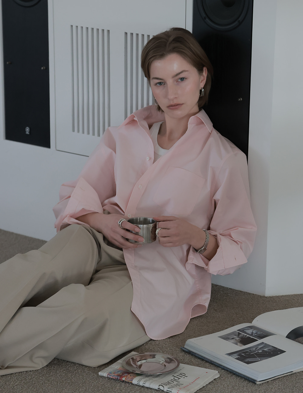 All-Day Oversized Shirts (Light Pink)
