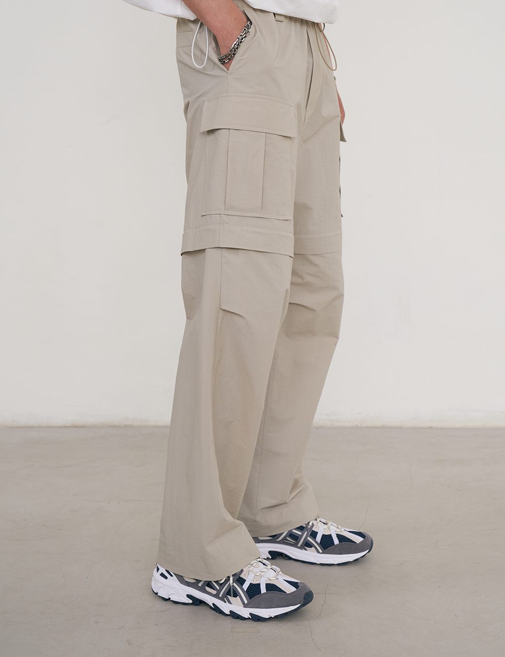 String Separated Cargo Pants (Light Grey)