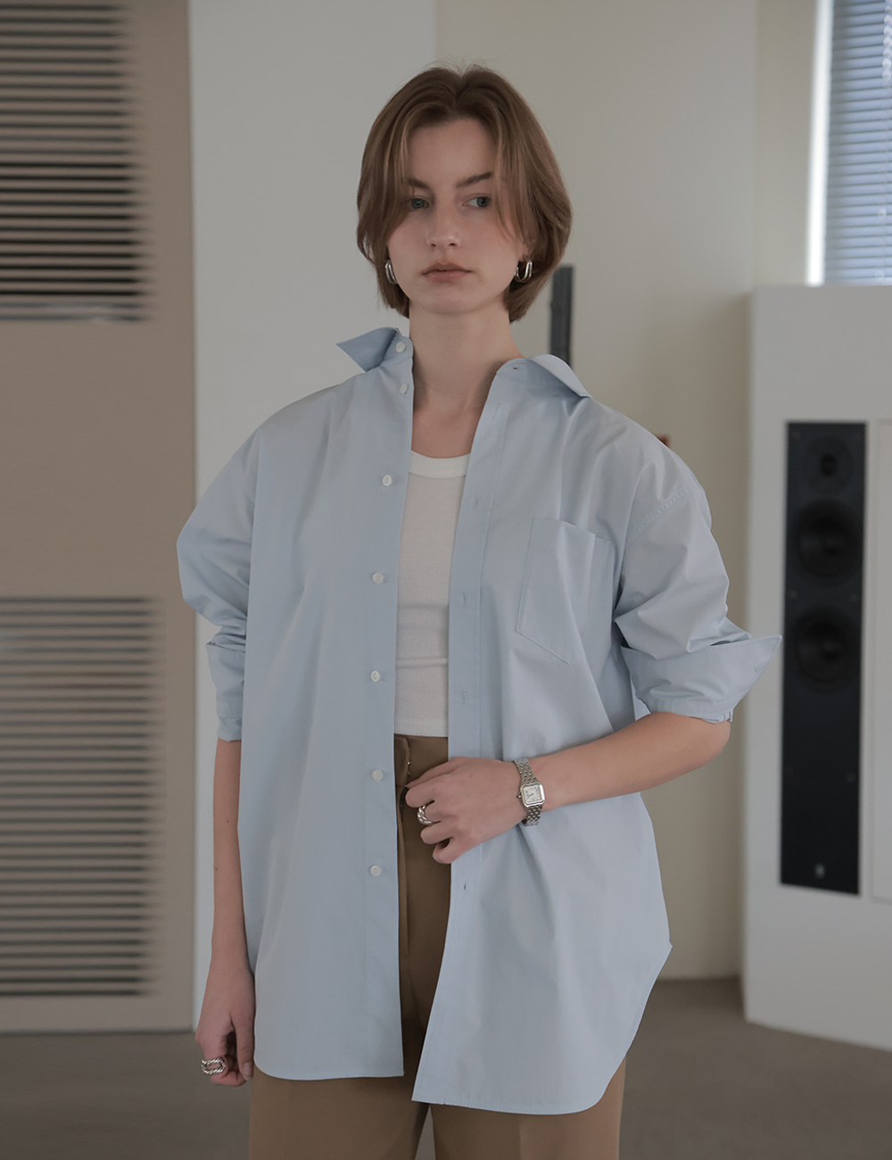 All-Day Oversized Shirts (Skyblue)